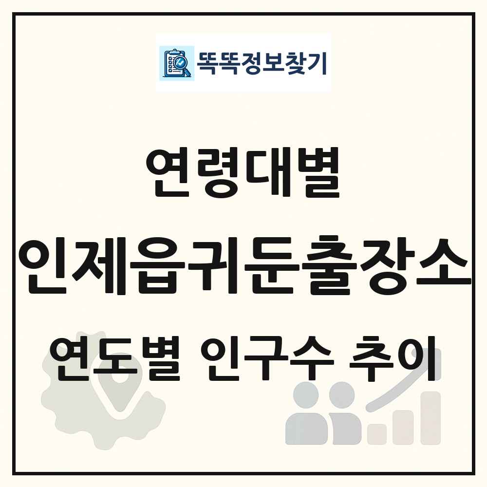 인제읍귀둔출장소 생애주기별 인구수 링크 그림